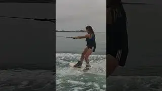 Alice First-Ever Wakeboarding Session! #fyp #watersports #wakeboarding