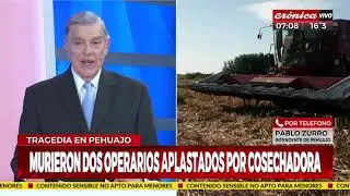 Pehuaj&oacute;: Murieron dos personas aplastadas por cosechadora