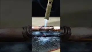How to fix a hole in copper pipe! #asmr #asmrsounds #howto #diy #shorts #subscribe #youtubeshorts