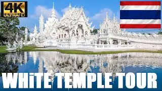 🇹🇭 White Temple Walk Tour & Dicovery - Immersion in Chiang Rai, Thailand HD 4K วัดร่องขุ่น