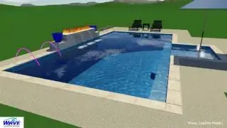 Elegant Pool with water and fire features