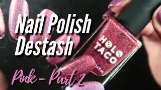 Sorting my pink holographic nail polish  #nailpolish #declutter