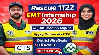 Rescue 1122 EMT Internship 2026 | Apply Online via CTS | District Wise Seats | Stipend 40,000