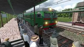 Mod review for Transport fever 2 game - Legendary Soviet Electric Train RVR ER2 again