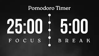 25/5 Pomodoro Timer for Deep Work & Study Focus (NO MUSIC, JUST TICKS) ⏱️