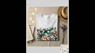 Butterflies T-Shirt, Flower Sweatshirt, Flower Tee, Nature Shirt, Moon Art, Cloud Design, Unique ...