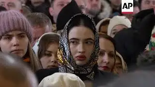 Service given in Ukrainian at Kyiv holy site