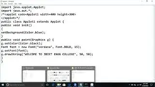 Applet program Execution using appletviewer tool