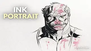 Brutal Ink Portrait Art Process