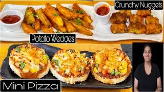 Party Starters/ Party Appetizers Quick And Easy/ Mini Pizzas/ Potato Wedges/ Nuggets/ Air Fryer 