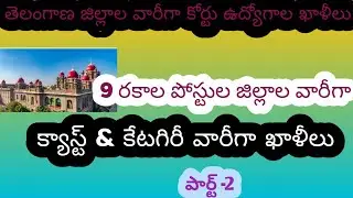 Telangana District Court Jobs | District Wise Vacancies & Caste Wise Vacancies | Part-2