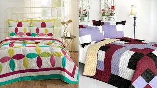 🌺Lovely simple and unique quilted patchwork bedsheet and bedspread design by pop up fashion 💥