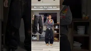 How to make sun faded baggy jeans #baggyjeans #howto #rippedjeans #fadedjeans #sunfaded #fashion#diy