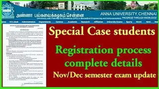 Special case students Exam update | November / December exam update | Registration process details