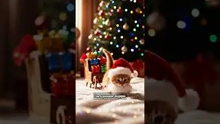 Котёнок в роли Деда Мороза 🎅 #котенок #новыйгод #санта