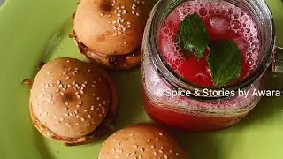 The Juiciest Combo: Watermelon Juice & Mini Mushroom Burgers!🍉🍔 | Spice & Stories #spiceandstories