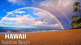 Hawaii Rainbow Beach 8 Hours 🌈 Natural Ocean Sounds for Sleep, Study & Stress Relief | Great Escapes