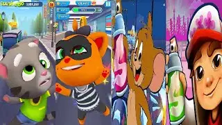 Subway Surfers VS TALKING TOM GOLD RUN VS Panda Panda Run koko the robber VS tom and jerry jungle