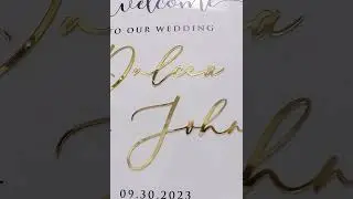 DIY your dream wedding welcome sign with exquisite gold acrylic names!