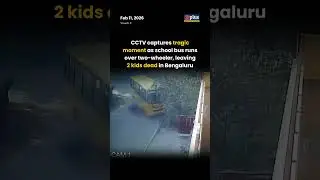 CCTV captures tragic moment as school bus runs over two-wheeler, leaving 2 kids dead in Bengaluru