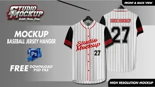 MOCKUP JERSEY BASEBALL HANGER | FREE DOWNLOAD MOCKUP | MOCKUP PSD