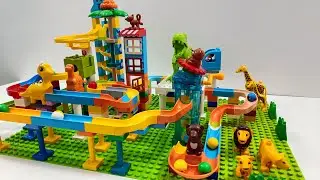 🐘 LEGO Duplo Animal Marble Run Race | Safari ASMR Fun! 🌴🔮