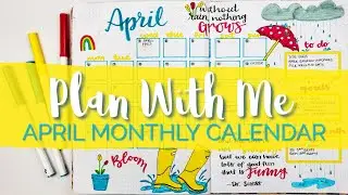 PLAN WITH ME! APRIL MONTHLY SPREAD| RAINY DAY THEME| APRIL SHOWERS| HAVING A ROUGH DAY TODAY