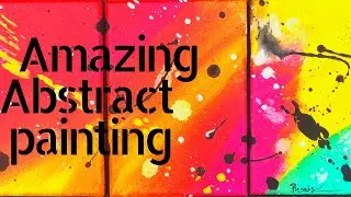 MUST WATCH TRIPTYCH ABSTRACT PAINTING USING INKS,DEMO-TIME LAPSE/WHISPERS