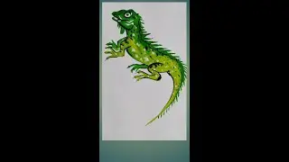 How to Draw Lizard With Poster Colour/ Lizard Drawing/ #girgit #shorts #ck art & design