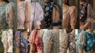 Trendy Net Puff Sleeve Blouse Designs 2025| Net Blouse Puff Sleeves Designs| Net Puff Sleeve Design