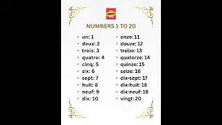 NUMBERS 1 TO 20 | LEARN FRENCH VOCABULARY |  #french   #vocabulary   #frenchforbeginner #shorts