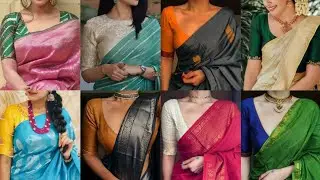 #2022 Contrast Saree Blouse Colour Combination Ideas/ Mix and Match Contrast Blouse with Saree