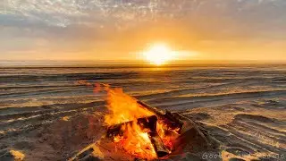 Beach Bonfire Sunset To Night | Meditation | Mindfulness
