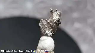 Iron meteorite Sikhote-Alin 12mm 🌠 1947 Primorye - Far East USSR 🇷🇺 -- www.rossminerals.com