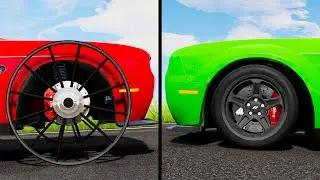 Wagon Wheel vs Car Wheel - Beamng drive