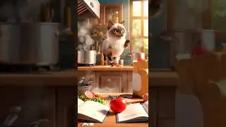 Funny Cat Chef Cooking  🐱🍳  Cute Kitchen Comedy  #funnyshorts #youtubeshorts #shorts