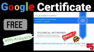 5th Free Google Certificate || with answers  || Introduction to Data Studio Certificates ||
