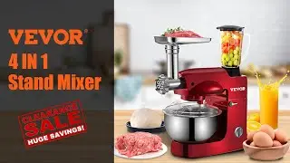 CLEARANCE‼ VEVOR 4 in 1 Multifunctional Stand Mixer - Kitchen Electric Mixer with Dough Hook