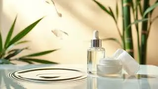A soft, slow motion beauty background video  A high end minimal skincare scene with Korean style aes