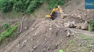 Removing Hilly Landslide-Sany Excavator-Opening the Blocked Road