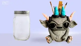From Jam Jar to Fantasy Pencil Holder | DIY Polymer Clay Creature Craft