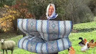 Бабушка сделала матрас из овечьей шерсти Внуки были очень рады этому
