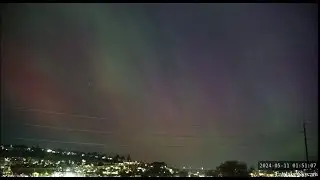 Aurora Borealis Seattle 2024-04-10 all night 60x timelapse