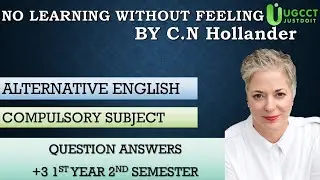 Alternative English No Learning Without Feeling Question answers AECC 2 +3 2ND SEMESTER#aecc2@UGCCT
