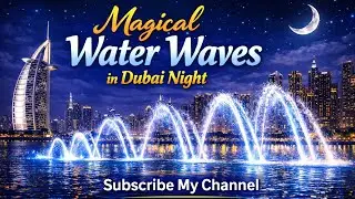 Magical Water Waves in Dubai Night 🌙 | Dubai Night Fountain Show ✨