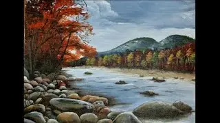 Comment peindre facilement un beau paysage d'automne avec une rivière/Acrylique