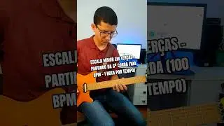 ESCALA MAIOR EM TER&Ccedil;AS  PARTINDO DA 6&ordf; CORDA (100 BPM) #estudo #guitarra #escala #guitar #jonatamota
