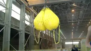 Full function crane test with water weights bags