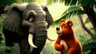 Ellu & Bruno 🐘🐻 | Sweet Forest Friendship Story for Kids 🌳 | 1 Minute Cartoon