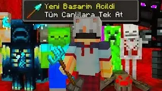 Minecraft'ta T&Uuml;M CANLILARI MIZRAKLA Kestim !